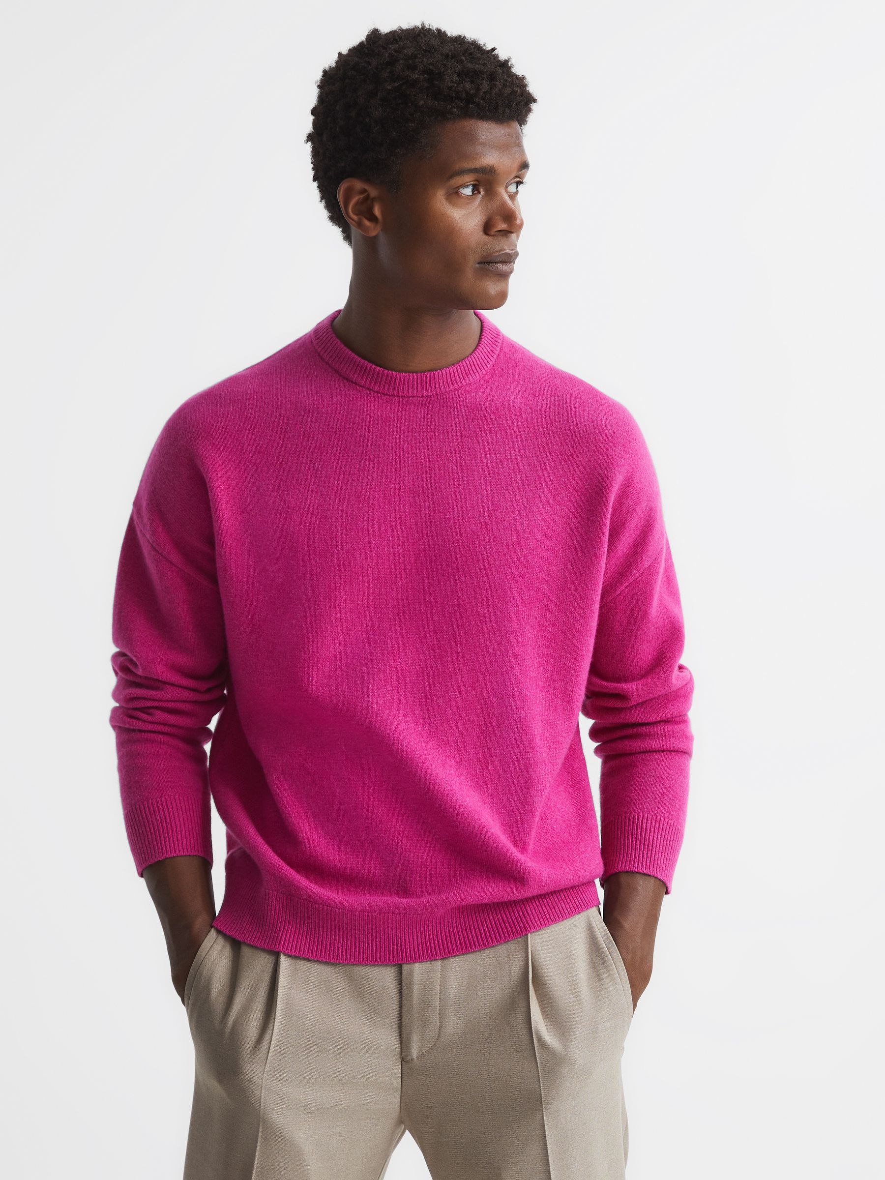 Buy Reiss Cerise Parks 100% Merino Wool Crew Neck Jumper from the
