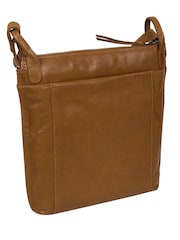 Tostado oscuro - Bolso bandolera de cuero Rego de Conkca - Imagen 3 de 5