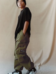 Khaki Green Lined Parachute Cargo Trousers (3-16yrs) - Image 4 of 10