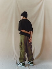 Khaki Green Lined Parachute Cargo Trousers (3-16yrs) - Image 7 of 10