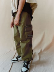 Khaki Green Lined Parachute Cargo Trousers (3-16yrs) - Image 8 of 10