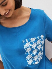 Blue Turtle Cotton Pyjamas Short Set - Image 3 of 5