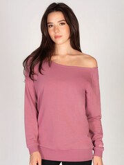 Pineapple Pink Womens Off Shoulder Longline Sweatshirt - Image 1 of 5
