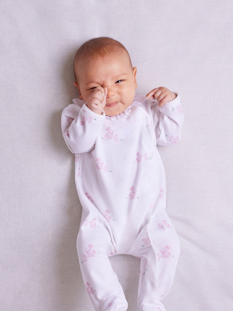 Trotters London Little White Lapinou Bunny Sleepsuit - Image 1 of 4
