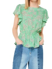 Whistles Green Daisy Meadow Frill Sleeve Top - Image 3 of 4