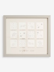 JoJo Maman Bébé Grey My First Year Photo Frame - Image 1 of 2