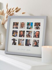 JoJo Maman Bébé Grey My First Year Photo Frame - Image 2 of 2