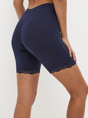 Navy Blue/White Cotton Blend Anti-Chafe Shorts 2 Pack - Image 2 of 4