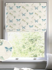 Spa Blue Olli Made To Measure Roman 100% Cotton Blind - Image 1 of 6