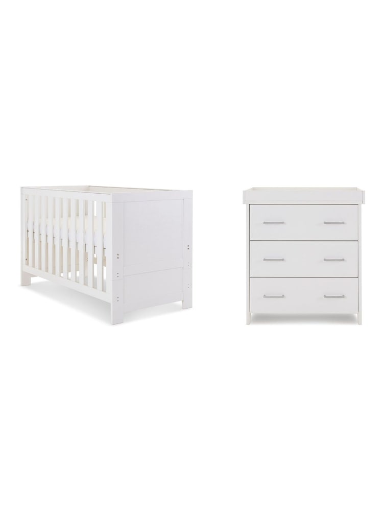 Obaby White Nika Nursery Furniture Set 2 Piece - Image 4 of 4