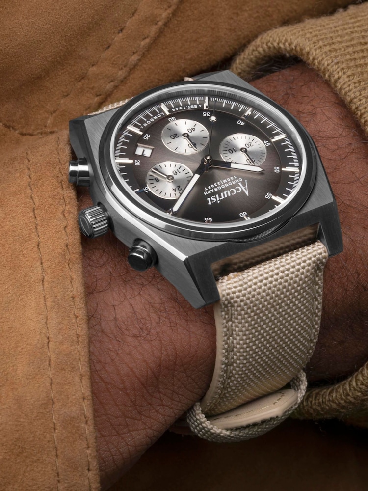Accurist Mens Cream Origin Canvas Strap Chronograph Watch - Image 6 of 6