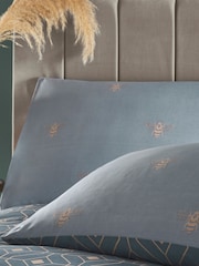 furn. Blue Bee Deco Geometric Reversible Duvet Cover and Pillowcase Set - Image 2 of 3