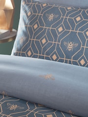 furn. Blue Bee Deco Geometric Reversible Duvet Cover and Pillowcase Set - Image 3 of 3