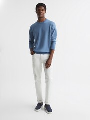 Reiss Blue Sparks Drop Shoulder Crew Neck Jumper - Image 3 of 7