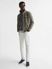 Reiss Blue Sparks Drop Shoulder Crew Neck Jumper - Image 6 of 7