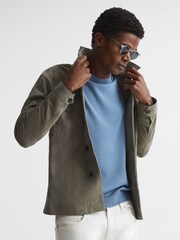 Reiss Blue Sparks Drop Shoulder Crew Neck Jumper - Image 7 of 7
