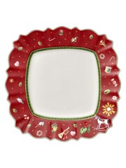 Villeroy and Boch Red Toy's Delight Christmas Square Dinner Plate - Image 2 of 2