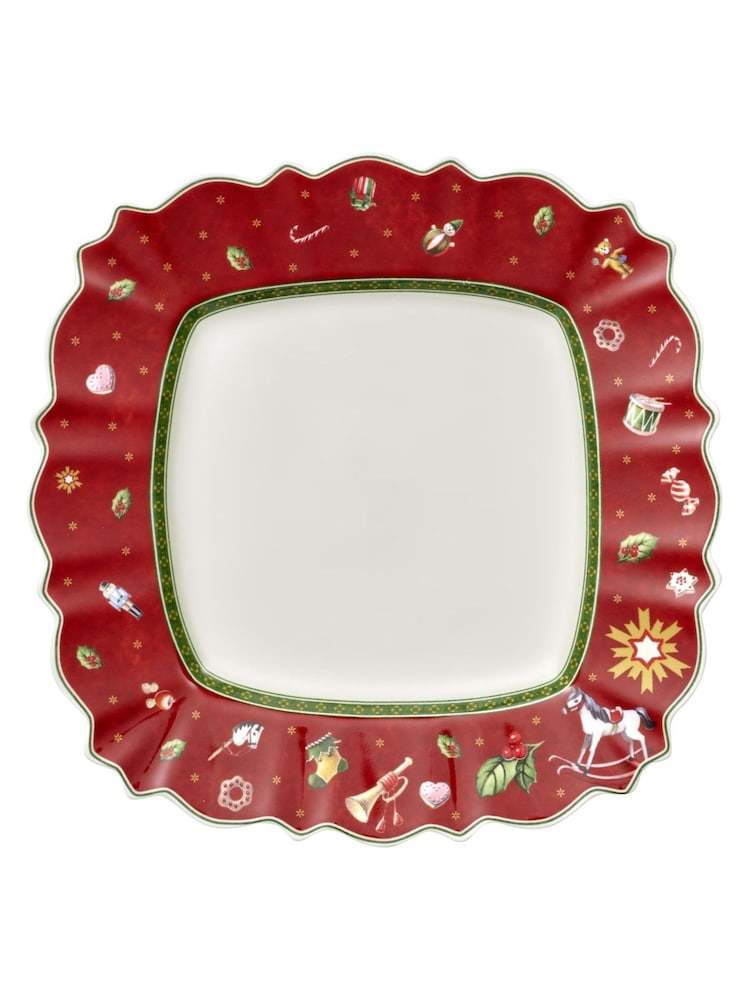 Villeroy and Boch Red Toy's Delight Christmas Square Dinner Plate - Image 2 of 2
