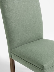 Set of 2 Soft Linen Look Dark Sage Green Malvern Light Wood Leg Dining Chairs - Image 6 of 8