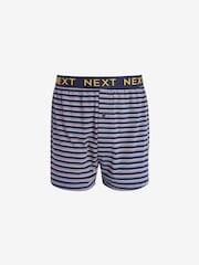 Navy Blue/Pink Spot Stripe 4 pack Boxers - Image 4 of 10