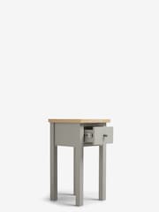 Dove Grey Malvern Paint Effect 1 Drawer Slim Bedside Table - Image 4 of 5