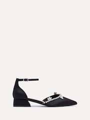 Linzi Black Lucia Court Style Low Block Heels With Diamante Trim - Image 2 of 5
