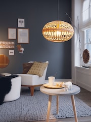 Eglo Natural Rattan Amsfield 1 Light Ceiling Light Pendant - Image 1 of 4