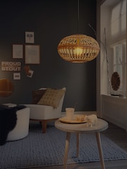 Eglo Natural Rattan Amsfield 1 Light Ceiling Light Pendant - Image 2 of 4