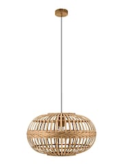 Eglo Natural Rattan Amsfield 1 Light Ceiling Light Pendant - Image 3 of 4