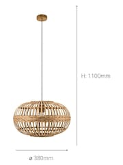 Eglo Natural Rattan Amsfield 1 Light Ceiling Light Pendant - Image 4 of 4