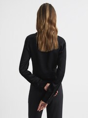 Reiss Black Gabby Tie-Front Shirt - Image 5 of 6