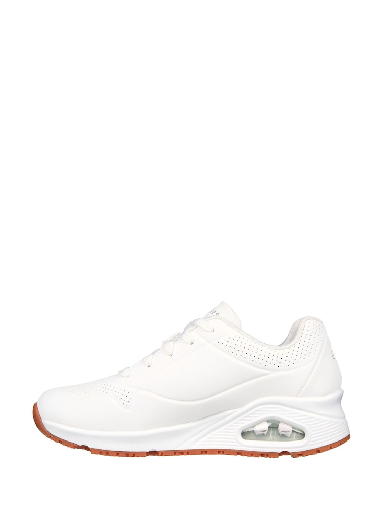 Skechers White Womens Uno Slip Resistant Work Trainers - Image 2 of 5