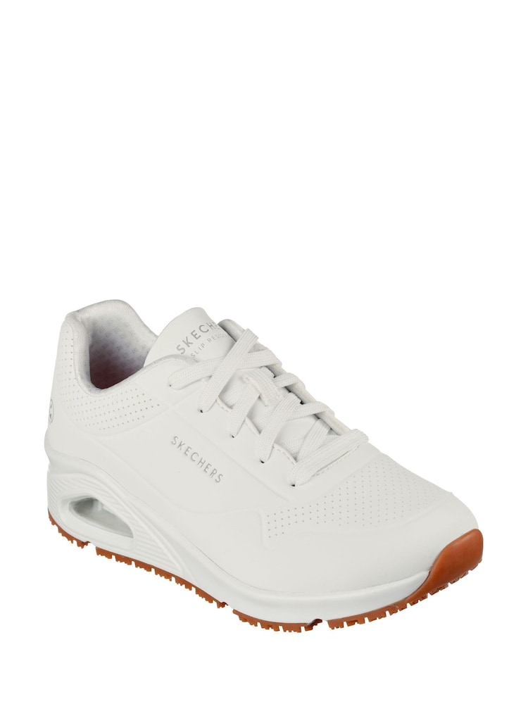 Alb - Pantofi de antrenament Skechers UNO pentru femei antiderapante - Image 3 of 5