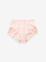 Roza potiskom/enobarvno - potisk; vzorec oblikovanje trebušnega predela Lace Back Brazilian Knickers 2 komplet - Slika 4 iz 6