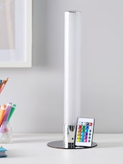glow Chrome Shimmer Cylinder Table Lamp - Image 1 of 10