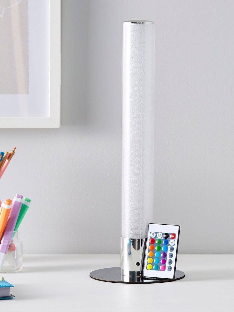 glow Chrome Shimmer Cylinder Table Lamp - Image 1 of 10