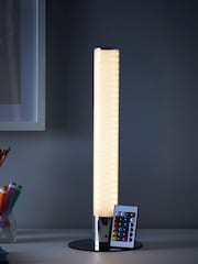 glow Chrome Shimmer Cylinder Table Lamp - Image 2 of 10