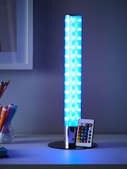 glow Chrome Shimmer Cylinder Table Lamp - Image 3 of 10
