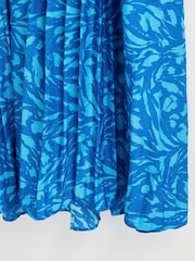 Oliver Bonas Blue Texture Print Strappy Midi Dress - Image 8 of 8