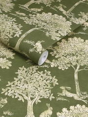 Joules Cream Burgundy Sketched Equestrian 10M Wallpaper - Image 4 of 5