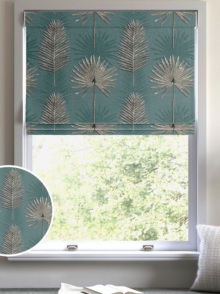 Forest Green Sellus Made To Measure Roman 100% Cotton Blind - Image 1 of 6
