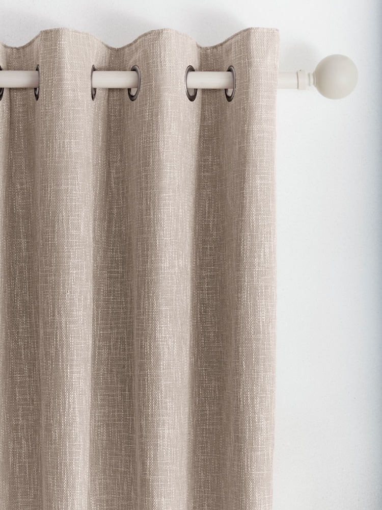 Appletree Natural Boucle Eyelet 100% Cotton Curtains - Image 2 of 3