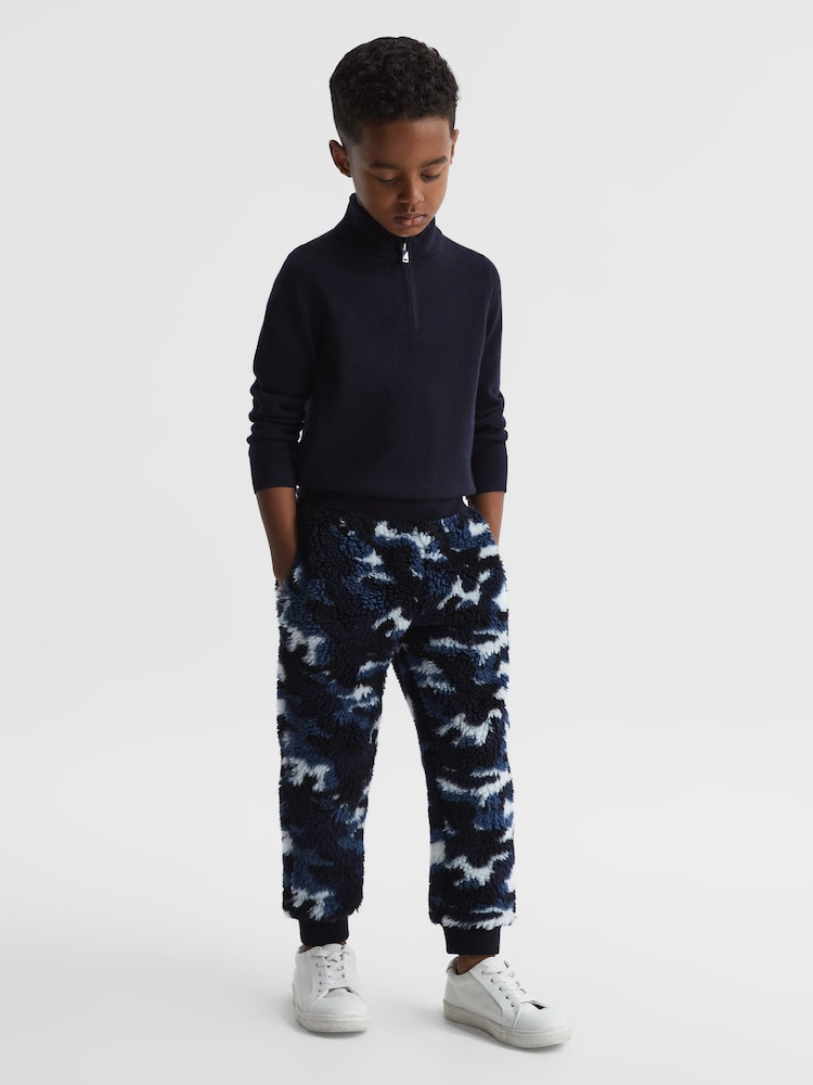 Reiss Blue Camo Deacon Camouflage Fleece Joggers - Image 1 of 7