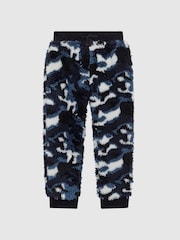 Reiss Blue Camo Deacon Camouflage Fleece Joggers - Image 2 of 7