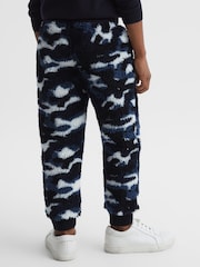 Reiss Blue Camo Deacon Camouflage Fleece Joggers - Image 5 of 7