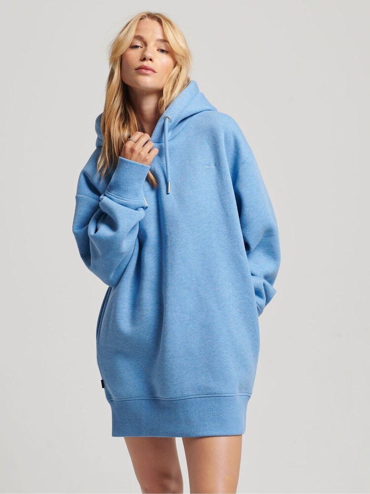 Blau - Superdry Sweatkleid aus Bio-Baumwolle mit Logostickerei - Bild 1 von 3 Blau - Superdry Sweatkleid aus Bio-Baumwolle mit Logostickerei - Bild 1 von 3