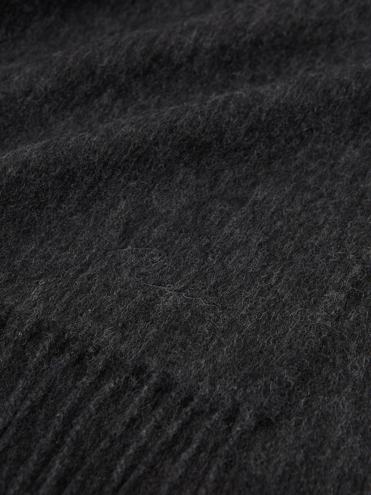 Reiss Charcoal Picton Wool and Cashmere Scarf - Image 3 of 4