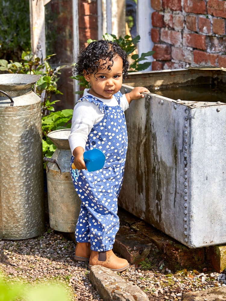 JoJo Maman Bébé Indigo Blue Cord Dungarees & Top Set - Image 10 of 10