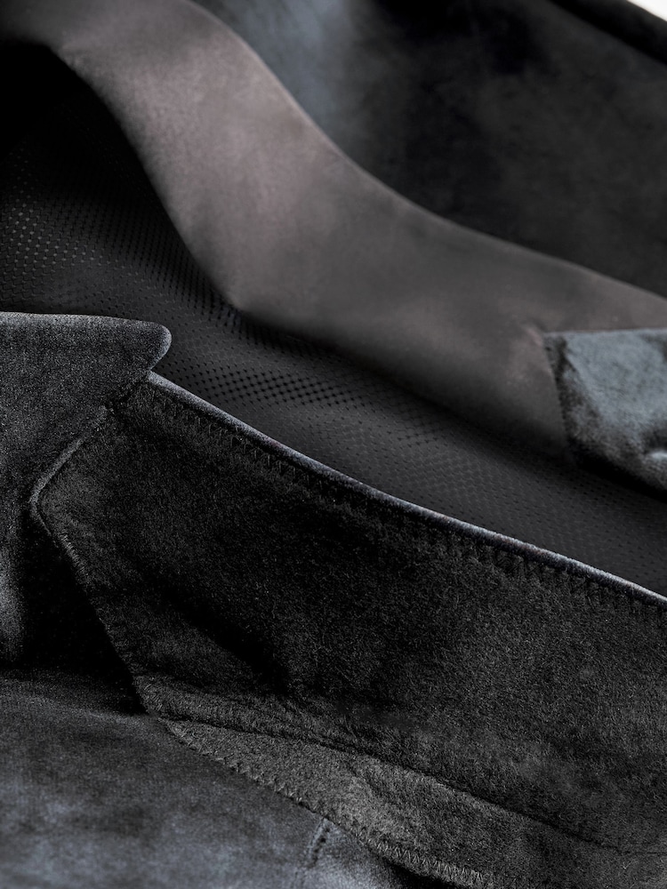Noir - Blazer slim à double boutonnage en velours - Image 11 of 11