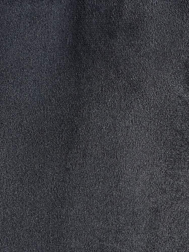 Black Double Breasted Slim Fit Velvet Blazer - Image 7 of 7